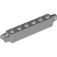 Hinge Brick 1 x 6 Locking with 1 Finger Vertical End and 2 Fingers Vertical End, 7 Teeth, Light Bluish Gray