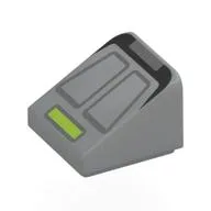 Brick Sloped 30° 1 x 1 x 2/3 with Phaser Type 2 Print, Light Bluish Gray