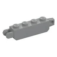 Hinge Brick 1 x 4 Locking with 1 Finger Vertical End and 2 Fingers Vertical End, 7 Teeth, Light Bluish Gray