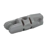 Hinge Cylinder 1 x 3 Locking with 1 Finger and 2 Fingers On Ends, with Hole, 7 Teeth, Light Bluish Gray