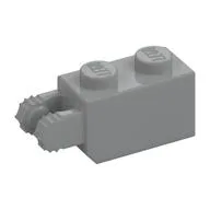 Hinge Brick 1 x 2 Locking with 2 Fingers Vertical End, 7 teeth, Light Bluish Gray