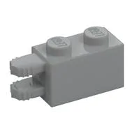 Hinge Brick 1 x 2 Locking with 2 Fingers Horizontal End, 7 Teeth, Light Bluish Gray
