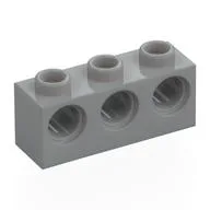 Technic Brick 1 x 3 [3 Pin Holes], Light Bluish Gray