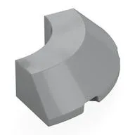 Brick Round Corner 4 x 4 x 1 with Bottom Cut Outs, No Studs, Flat Top, Light Bluish Gray