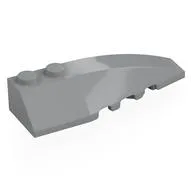 Brick Wedged, Curved 6 x 2 Right, Smooth Inner Walls, Light Bluish Gray