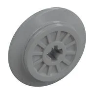 Train Wheel Spoked with Technic Axle Hole and Rubber Friction Band, Light Bluish Gray