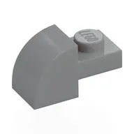 Brick Curved 1 x 2 x 1 with Curved Top, Light Bluish Gray