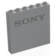 Panel 1 x 6 x 5 with Dark Bluish Grey 'SONY' Print, Light Bluish Gray