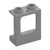 Window 1 x 2 x 2 Plane, Hollow Studs, Single Hole Top and Bottom for Glass, Light Bluish Gray