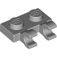 Plate Special 1 x 2 with Clips Horizontal [Open O Clips], Light Bluish Gray