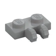 Hinge Plate 1 x 2 Locking with 2 Fingers on Side, 9 Teeth, Light Bluish Gray