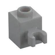 Brick Special 1 x 1 with Clip Vertical [Open O Clip, Hollow Stud], Light Bluish Gray