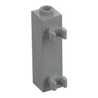 Brick Special 1 x 1 x 3 with 2 Clips Vertical [Hollow Stud, Open O Clips], Light Bluish Gray