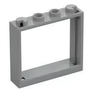 Window 1 x 4 x 3 without Shutter Tabs, Light Bluish Gray