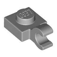 Plate Special 1 x 1 with Clip Horizontal [Thick Open O Clip], Light Bluish Gray