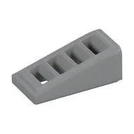 Brick Sloped 18° 2 x 1 x 2/3 with 4 Slots / Grate, Light Bluish Gray