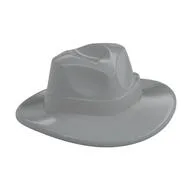 Hat Wide Brim, Outback Style with Wide Belt, Buckle (Fedora), Light Bluish Gray