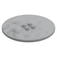 Plate Special Round 8 x 8 with 2 x 2 Center Studs with Groove, Light Bluish Gray