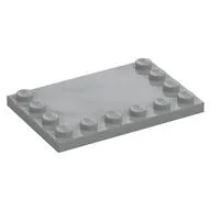 Plate Special 4 x 6, Studs on 3 Edges, Light Bluish Gray
