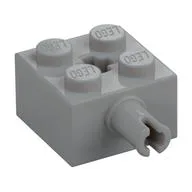 Brick Special 2 x 2 with Pin and Axle Hole, Light Bluish Gray
