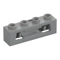 Launcher, Brick Special 1 x 4 with Inside Clips (Disk Shooter), Light Bluish Gray