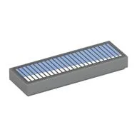 Tile 1 x 3 with Black Grill, Medium Blue/White Shine Print, Light Bluish Gray