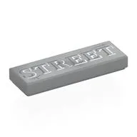 Tile 1 x 3 with 'STREET' Print, Light Bluish Gray