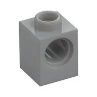 Technic Brick 1 x 1 with Pin Hole, Light Bluish Gray