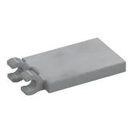 Tile Special 2 x 3 with 2 Clips without Tab between Clips, Light Bluish Gray
