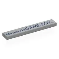 Tile 1 x 6 with Dark Blue 'Nintendo GAME BOY TM' Print, Light Bluish Gray