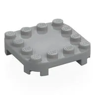 Plate Round Corners 4 x 4 x 2/3 Circle with Reduced Knobs, Light Bluish Gray