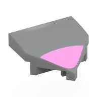 Brick Wedged, Curved 2 x 2 with Stud Notches with Bright Pink Band Print, Light Bluish Gray