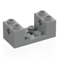 Brick Special 2 x 4 x 1 1/3 with Axle Holes and 2 x 2 Recessed and Hole, Light Bluish Gray