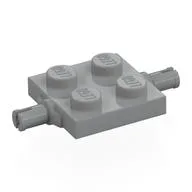 Plate Special 2 x 2 with Wheel Holders with Cross (+) Slots on Pins, Light Bluish Gray