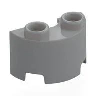 Brick Round, Half 1 x 2, Light Bluish Gray