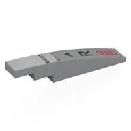 Brick Curved 1 x 6 with Black Sponsors, Red Audi Logo Print, Light Bluish Gray