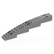 Brick Curved 1 x 8 x 1 2/3 with Dark Bluish Grey Stripe, Black Rectangles (Windows) Print, Light Bluish Gray