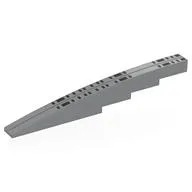 Brick Curved 1 x 12 x 1 2/3 with Cutouts with Dark Bluish Grey Stripe, Black Rectangles (Windows) Print, Light Bluish Gray