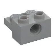 Technic Brick Special 1 x 2 with Pin Hole and 1 x 2 Plate, Light Bluish Gray