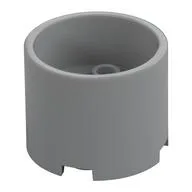 Brick Round 3 x 3 x 2 Recessed Center with 2 x 2 Studs and Axle Hole, Light Bluish Gray