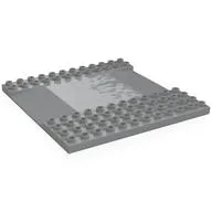 Duplo Baseplate 12 x 12 with Reduced Stud Section (Road), Light Bluish Gray