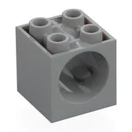 Brick Special 2 x 2 x 1 2/3 with Worm Gear Hole, Light Bluish Gray