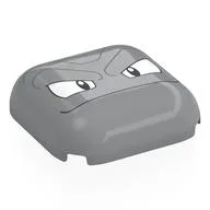 Brick Round, Curved 4 x 4, Geodude Face Print, Light Bluish Gray