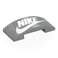 Brick Curved 4 x 2 Double with White NIKE Logo Print, Light Bluish Gray