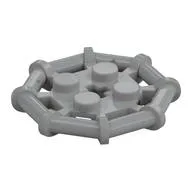 Plate Special 2 x 2 with Bar Frame Octagonal, Reinforced, Completely Round Studs, Light Bluish Gray