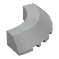 Brick Round Corner 5 x 5 x 1 Slope, Bottom Cut Outs, No Studs, Flat Top, Light Bluish Gray