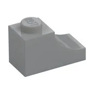 Brick Curved 2 x 1 with Inverted Cutout, Light Bluish Gray