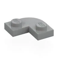 Plate Round Corner 2 x 2 with 1 x 1 Cutout, Light Bluish Gray