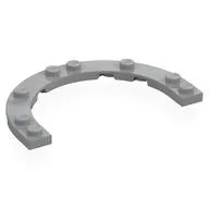 Plate Round Half 5 x 8 with 4 x 6 Round Cutout, Light Bluish Gray