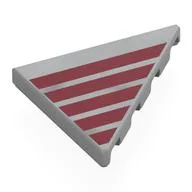 Tile 45° Cut 4 x 4 (Triangle) with Dark Red Stripes Print, Light Bluish Gray